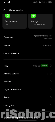 OPPO F17  ram 8+5 gb and rom 128 gb